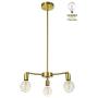 XiNBEi Lighting Chandeliers, 3 Light Brass Pendant Lighting with LED Bulbs for Kitchen & Dining Room XB-C1211-3-SB