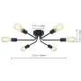 Lampundit 6-Light Flush Mount Industrial Ceiling Light, Matte Black Finish, Modern Ceiling Lamp for Dining Room, Bedroom, Cafe, Bar, Corridor, Hallway, Entryway, Passway