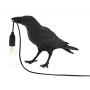 Crow Table Lamp,Bird Table Lamps Artificial Bird Shaped Table Lamp Bedroom Resin Crow Desk Lamp Bedside Light for Bedroom,Bedside,Living Room,Corridor (Black)
