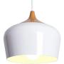 CHYING Modern Pendant Light, Wood Pattern Lantern Lighting Contemporary Metal Dome Ceiling Lights Fixture 47.25 inch Adjustable Height for Barn Dining Room Kitchen Island Living Room Bedroom