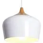 CHYING Modern Pendant Light, Wood Pattern Lantern Lighting Contemporary Metal Dome Ceiling Lights Fixture 47.25 inch Adjustable Height for Barn Dining Room Kitchen Island Living Room Bedroom