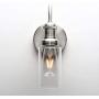 Permo Industrial Vintage Gooseneck Wall Mount Single Sconce with 3.1'' Cylindrical Clear Glass Shade Wall Sconce Light Lamp Fixture (Brushed)