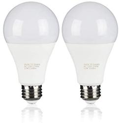 Yueximei Dusk to Dawn Light Bulb, A21 12W(100W Equivalent) Smart Sensor Light Bulbs Automatic On/Off, E26 Base, 2700k Warm White, Indoor/Outdoor Front Door, Hallway, Porch, Garage, Patio, Yard, 2 Pack