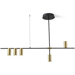 XLQF Modern Black Gold LED Pendant Chandelier, Adjustable Lighting Ceiling Lights, Long Life Hanging Lamps, for Bedroom Living Room Hall Dining Room Nordic Home Decor