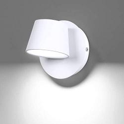 Phenas Modern LED Wall Sconce Indoor Wall Light LED Reading Spotlight 350° Swivel Nordic Style Wall Spotlight LED Wall Lamp for Bedroom Bedside Living Room Hallway Stairs Corridor, White 6000K