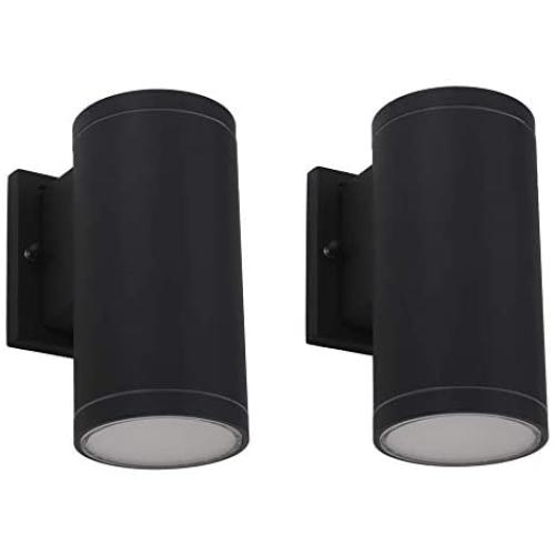 Cloudy Bay Dusk to Dawn LED Outdoor Wall Light Fixture with Photocell,15W 5000K Day Light,Black,2 Pack