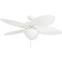 Honeywell 50508-01 Palm Island 52-Inch Tropical Ceiling Fan with Cased White Bowl Light, Five Palm Leaf/Wicker Blades, Indoor/Outdoor, White