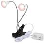 14W LED Grow Light, New Dual Head Desk Clip Lamp Warm White Light with Swivel 360 Degree Adjustable Gooseneck and One Switch, Warmwhite Comfortable Light for Indoor Plants at Home and Office