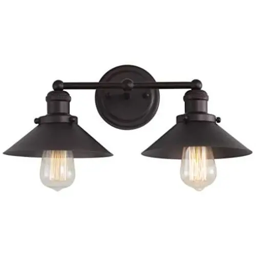 JONATHAN Y JYL7427A July 17.5'' 2 Metal Shade Wall Sconce for Bedroom Livingroom Bathroom, Contemporary Transitional, Bulb Included Vanity Lighting, Oil Rubbed Bronze