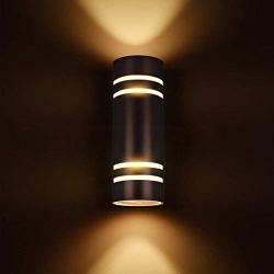 Outdoor Wall Light,Bling Exterior Lighting - ETL Listed,Aluminum Waterproof Wall Mount Cylinder Design - Up Down Light Fixture for Porch, Backyard and Patio [Brown] (Outdoor Wall Light Brown)