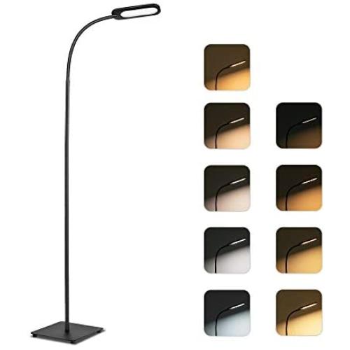 Floor Lamp, TECKIN LED Floor Lamps for Living Room, 5 Color Temperatures & 4 Brightness Levels, 1800 Lumens 12W, Dimmable Adjustable Reading Lamp for Office Sewing Piano Puzzle