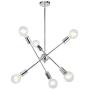 BONLICHT Modern Sputnik Chandelier 6 Lights Chrome Mid Century Pendant Lighting Vintage Industrial Farmhouse Ceiling Light for Kitchen Dining Room Entryway