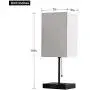 USB Bedside Table Lamp with 4 USB Charging Ports, Black Nightstand Lamp, Thicken Stable Base, Convenient Pull Chain for Bedroom Living Room (Black)