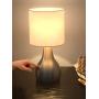YIFONTIN Touch Lamp Sensor Control Table Light 3 Brightness Level Dimmable Gourd Table Lamps for Livingroom Bedroom Dorms and Office, Silver.
