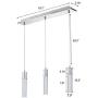 Contemporary 3-Light Mini Crystal Chandelier Long Base Ceiling Light Fixture for Dining Room, Kitchen, Bedroom