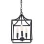 Houzlamod Marden 3-Light Chandelier, Industrial Style Lighting for Entryway,Hallway and Dining Room - Matte Black Finish