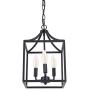 Houzlamod Marden 3-Light Chandelier, Industrial Style Lighting for Entryway,Hallway and Dining Room - Matte Black Finish