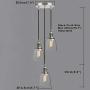 Phansthy Modern Chandeliers 3 Light Ceiling Pendant Light with 5.7 Inches Oval Clear Glass Light Shade
