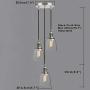 Phansthy Modern Chandeliers 3 Light Ceiling Pendant Light with 5.7 Inches Oval Clear Glass Light Shade