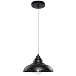 Pendant Lights, Lika Industrial Barn Ceiling Light Fixtures Black Hanging Pendant Lighting for Kitchen Island, Dining Room, Foyer (Black and Flat(One Pack))