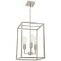 3 Light VINLUZ Classic Indoor Chandelier Brushed Nickel Finish Foyer Lantern Pendant Lighting for Hallway Kitchen Dining Room