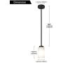 TODOLUZ Vintage Glass Pendant Light in Rubbed Bronze Adjustable Mini Chandelier with Opal White Shades for Kitchen Hallway Study Dining Room