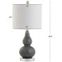 JONATHAN Y JYL1028A Anya 20.5'' Mini Glass LED Lamp Transitional,Glam,Midcentury for Bedroom, Living Room, Office, College Dorm, Coffee Table, Bookcase, 1, Gray