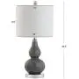 JONATHAN Y JYL1028A Anya 20.5'' Mini Glass LED Lamp Transitional,Glam,Midcentury for Bedroom, Living Room, Office, College Dorm, Coffee Table, Bookcase, 1, Gray