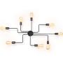 Lampundit Sputnik Chandelier 8-Light Flush Mount Ceiling Light, Matte Black Finish, Modern Industrial Lighting Fixture for Dining Room Living Room Bedroom Kitchen Hallway Cafe Bar