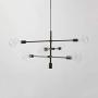 NIUYAO Modern Sputnik Chandelier Lighting 6 Lights Black Linear Chandelier Mid Century Pendant Lighting Ceiling Light Fixture for Hallway Bar Kitchen Dining Room 505157