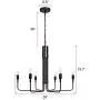 MIPAWS 6-Light Black Farmhouse Chandelier 28 Inch, Industrial Style, Dining Room Hanging Lighting Fixture, Pendant Light for Foyer, Living Room, Kitchen Island, Bedroom