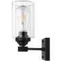 WBinDX 3 Lights Bathroom Vanity Light Fixtures Black Wall Sconce Modern Industrial with Clear Glass Shade for Bedroom Living Powder Room Hallway Kitchen