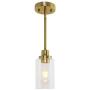 MELUCEE 1-Light Modern Pendant Light Brass Finish with Clear Glass Shade, Kitchen Island Lighting, Contemporary Light Fixtures Ceiling Hanging for Dining Room Hallway