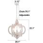 HMVPL 6-Lights Wooden Farmhouse Pendant Lighting Fixtures, Industrial Swag Chandeliers Hanging Ceiling Lamp for Kitchen Island Dining Room Bedroom Foyer Hallway Front Door