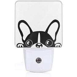 French Boston Terrier Bulldog Led Smart/Automatic Dusk to Dawn Sensor Night Light (Plug-in) for Adult Indoor Bedroom Bathroom Decorative