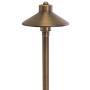 VOLT Flat Hat 12V Brass Path Light (7'' Shade, 25'' Tall)