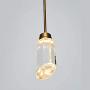 MOTINI 1-Light Modern Crystal Pendant Light in Gold Brushed Brass Finish Single Cylinder LED Light Fixtures Ceiling Hanging Glass Pendant Lighting for Kitchen Island Bedroom Dining Room Bar
