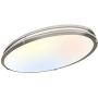 32 Inch Oval LED Ceiling Light, 35W [300W Equivalent] 3100LM,3000K/4000K/5000K Switch BN Finish Dimmable Saturn Flushmount Ceiling Light for Kitchens, Living Room,Closets