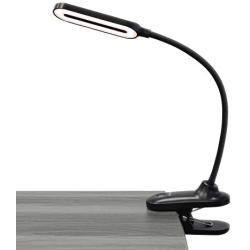 INNOKA LED Clip On Light, Flexible Gooseneck Rechargeable Desk Lamp, Adjustable Dimmer, 3 Color Modes, Portable Clamp Reading Light, Touch Control, Eye Care Protection for Desk, Bed, Headboard, Black