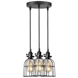 Industrial Retro Pendant Lighting Fixtures, 3-Lights, Adjustable Pendant Light, for Kitchen Living Room Bedroom Hallway