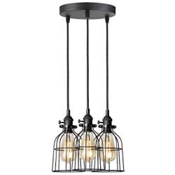 Industrial Retro Pendant Lighting Fixtures, 3-Lights, Adjustable Pendant Light, for Kitchen Living Room Bedroom Hallway