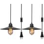 Industrial Plug in Pendant Light, Farmhouse Pendant Lighting, Black Cage Pendant Light Fixture with On/Off Switch, E26 Socket Vintage Hanging Light, Wire Pendant Light, for Dining/Living Room 2pack