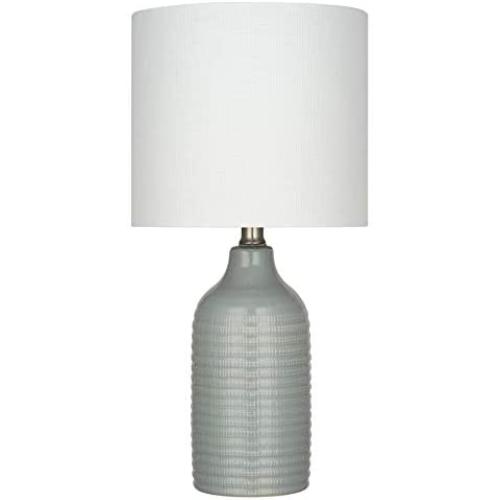 Amazon Brand – Stone & Beam Glazed Ceramic Table Lamp, 18''H, Gray