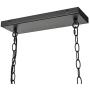 Light Society LS-C262-NT Bristol Natural Wood Pendant Lamp Chandelier with Metal Chain, Modern Industrial Style