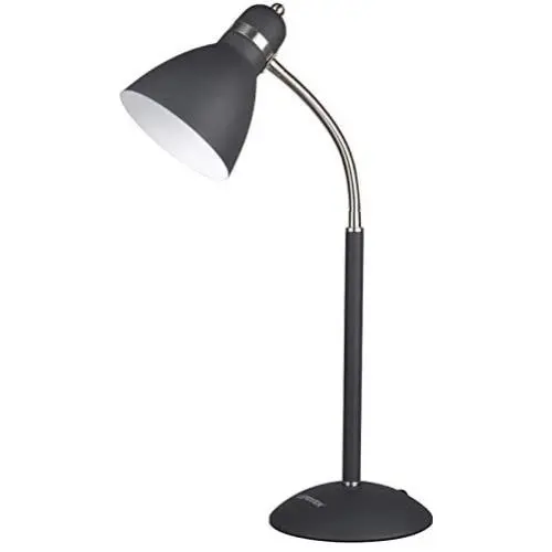 LEPOWER Metal Desk Lamp, Adjustable Goose Neck Table Lamp, Eye-Caring Study Lamps for Bedroom and Office (Sand Black)