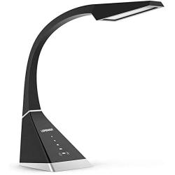 LEPOWER Desk Lamp, Eye-Caring Touch Control LED Study Lamps, Dimmable Office Lamp, 3 Color Modes 5 Adjustable Brightness Levels Table Lamps for Bedroom and Office (8W Black)