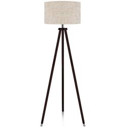 LEPOWER Wood Tripod Floor Lamp, Mid Century Standing Lamp, Standard E26 Lamp Base, Modern Design Floor Reading Lamp for Office, Study Room, Living Room and Bedroom(Walnut)