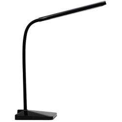 ANNAITE LED Desk Lamp with USB Charging Port Eye-Caring Dimmable Table Lamps 5 Lighting Modes with 5 Brightness Levels Touch Control Memory Function Gooseneck FCC Listed for Bedroom Office (Black)