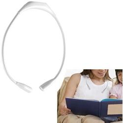 TINYOUTH Neck Hug Light White, 4 LED Neck Book Light with 2 Brightness, 1000mAh USB Rechargeable Neck Lights Hands Free for Reading in Bed Book Knitting Repairing