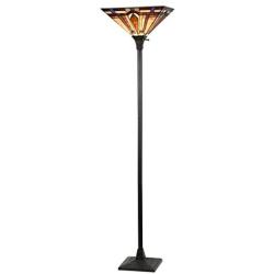 LB Lighting Tiffany Style Stained Glass 1-Light Floor Torchiere Standing Floor Lamp W14.1'' X H 69''